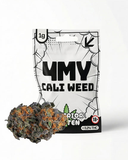 Weisse Tüte im tyle der CBD Marke 4MY